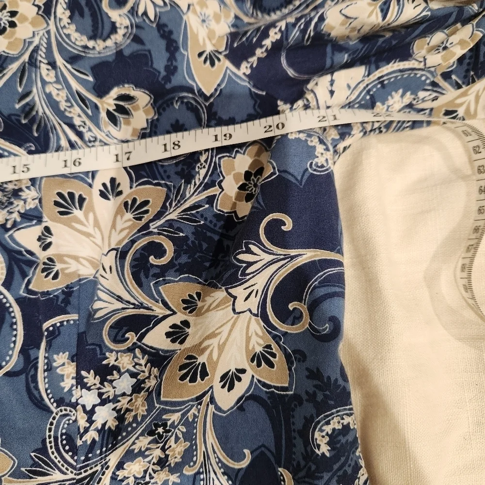Kim Rogers Women's Long Sleeve Printed Collared Button Down Shirt XL